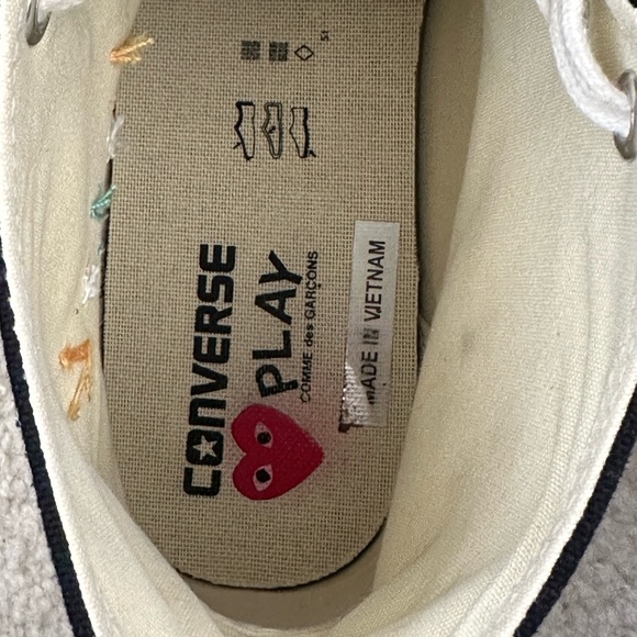 Custom Converse X Play Comme Des Garçon Chuck 70 Black Color Men’s Size 12 - Picture 6 of 7